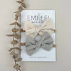 Mint & Ivory Stitched Floral Headband Set