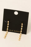 Gold Dipped Rhinestone Chain Dangle Earrings