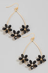Flower Charms Earrings in Black