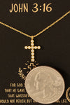 Gold Dipped Pave Cross Necklace in Gold
