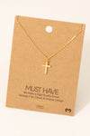Gold Dipped Cross Shell Pendant Necklace in Gold