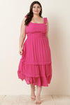 hot pink midi dress +