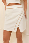 white w/ brown detail skirt
