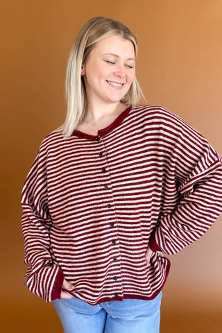 Joanna Cardigan in Burgundy