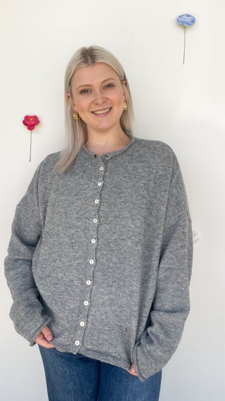In The Works Cardigan in Heather Grey