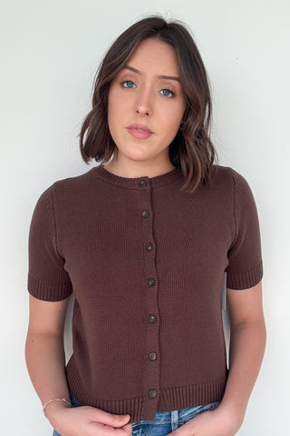 Karen Sweater Top in Brown