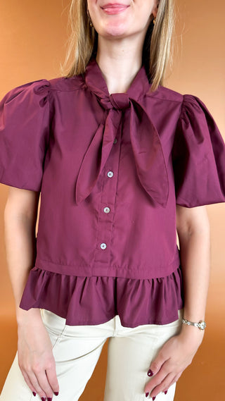 Afternoon Match Top in Burgundy