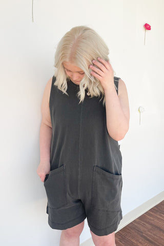 Jane Romper in Black