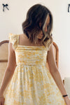 Yellow Floral Midi Dress