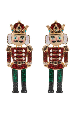 Red Crown Nutcracker Earrings