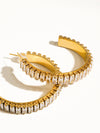 Glamora 18K Gold Plated Rhinestone C-Hoop Earring