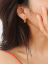 Noa Stripe Hoop Earring - 18K Gold Plated