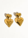 Tove 18K Gold Plated Layered Heart Earring