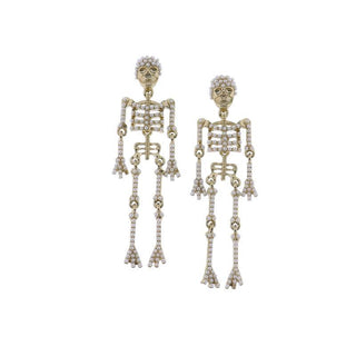 Skeleton Pearl Earrings