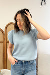 Vivi Ruffle Sleeve Top in Blue