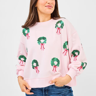 Millie Wreath Pink Sweatshirt