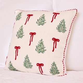 Holiday Tree Bow Pillow