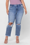 jeanne high rise straight jeans +