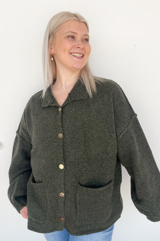 Olivia Cardigan in Olive