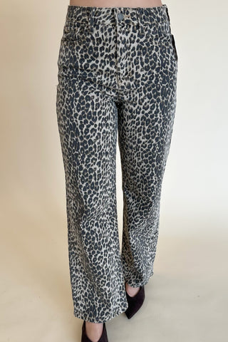 Leopard Vintage Straight Jeans rt