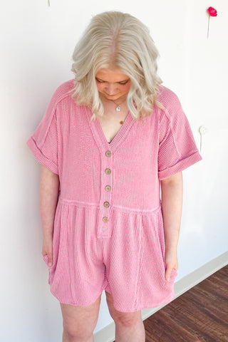The Avery Romper in Pink
