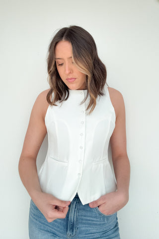 In-Vested Top in White