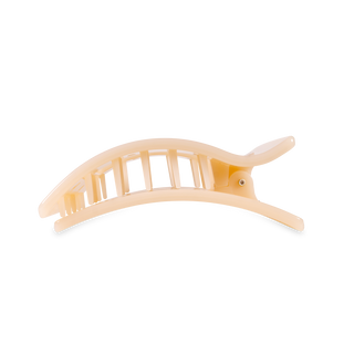 Flat Rectangle Medium Hair Clip in Almond Beige