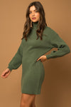 Always Adored Sweater Dress in Olive