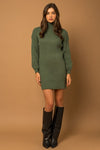 Always Adored Sweater Dress in Olive