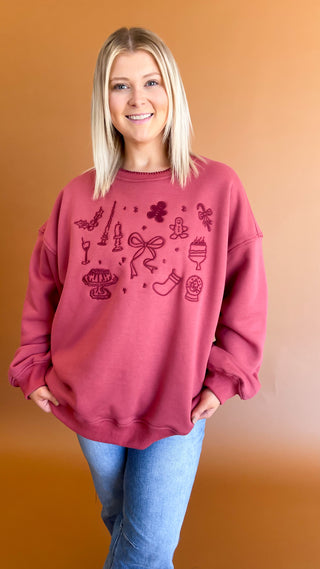 Holiday Spirit Sweater - Brick
