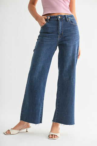 Sophie Slim Wide Leg Jeans - Dark