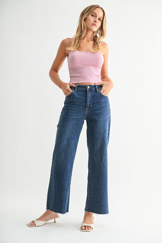 Sophie Slim Wide Leg Jeans - Dark