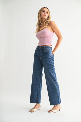 Sophie Slim Wide Leg Jeans - Dark