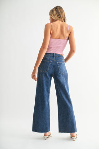Sophie Slim Wide Leg Jeans - Dark