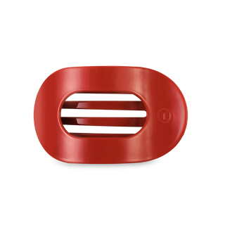 Flat Round Medium Hair Clip in Red
