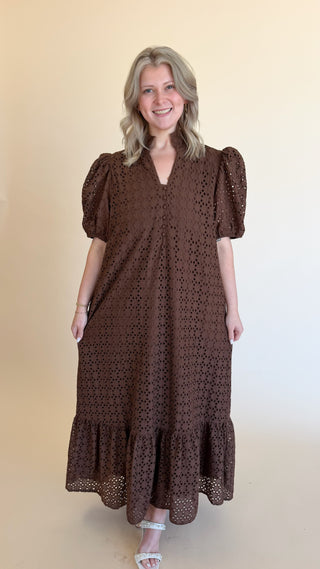 Everly Dress in Brown +