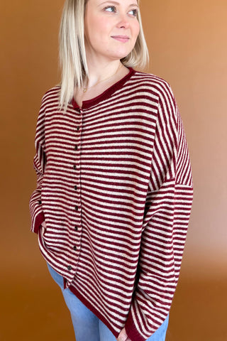 Joanna Cardigan in Burgundy