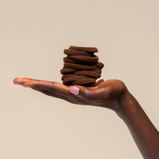 Seamless Hair Elastic Set in Chocolate