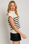 To the Point Vest in Black Stripe