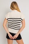 To the Point Vest in Black Stripe