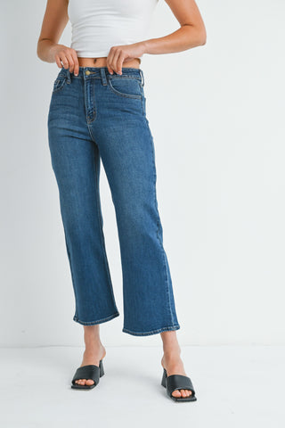 Amelia Slim Wide Jeans - Dark Denim