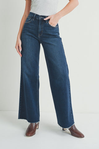 Nancy Slim Wide Leg Jean- Dark Denim