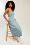 On Vacay Denim Midi Dress