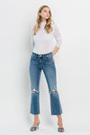 High Rise Crop Flare Jeans