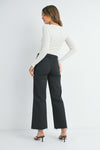 Black Slim Wide Leg Jeans