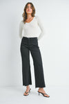 Black Slim Wide Leg Jeans