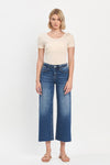 Olivia Raw Hem Crop Wide Leg Jeans