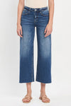 Olivia Raw Hem Crop Wide Leg Jeans