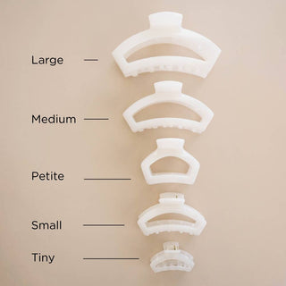 Open Petite Claw Clip in Coconut White