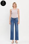 Angie Tummy Control Mid Rise Straight Jeans +